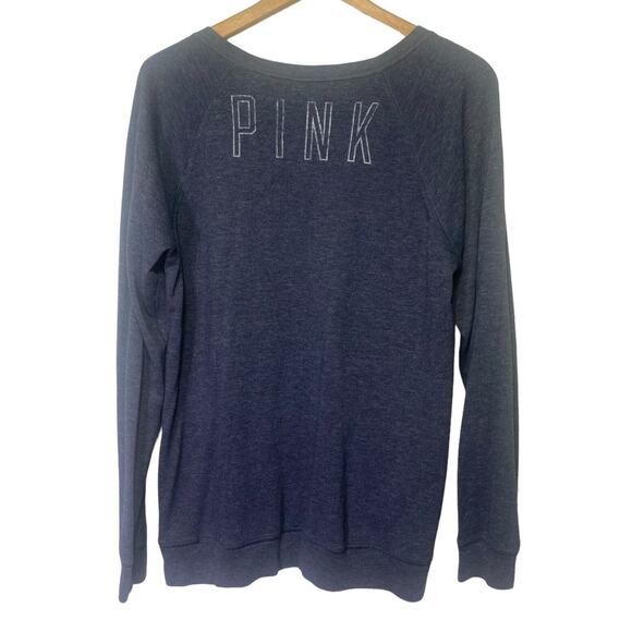 VTG Pink Victoria Secret NFL Houston Texans Women Size M Navy Long Sleeve Shirt - Picture 3 of 9